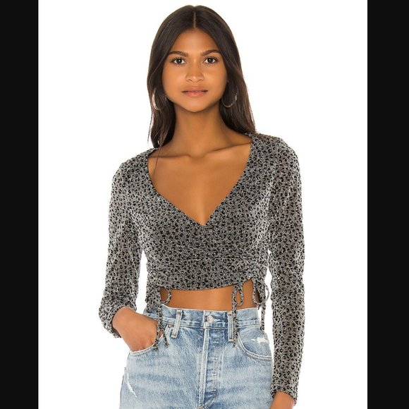 Superdown Syna Ruched Leopard Print Top Size XS - Picture 2 of 15